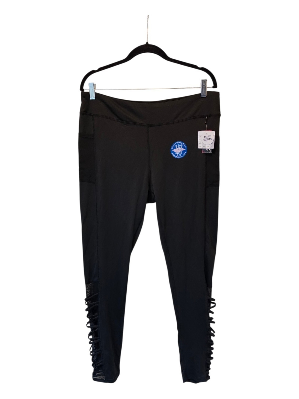 Zone Pro Black Leggings with Lace-Up Ankles and Side Pockets